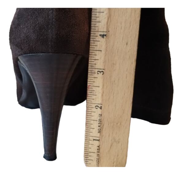 Cole Haan Soft Tall High Heels Brown Boots Suede Stiletto Pointy toe Size 10.5 - Picture 5 of 15